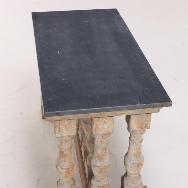 French Balustrade Marble Top Console Table, 20th C. For Sale - Image 4 of 4
