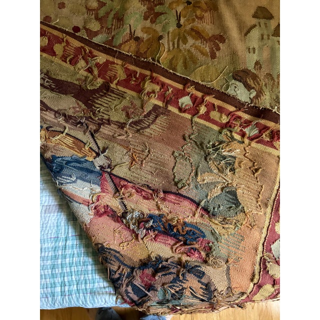 Terra Cotta Mid 20th Century Earth Tone Hunting Scene Wool Tapestry For Sale - Image 8 of 12