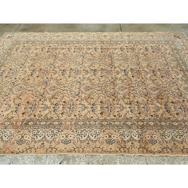 Beige Vintage Handmade Turkish Sivas Accent Rug For Sale - Image 8 of 10