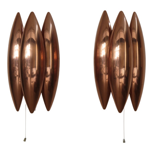 Scandinavian Kastor Copper Lamps by Jo Hammerbrg for Fog & Morup, Denmark, 1960s, Set of 2 For Sale