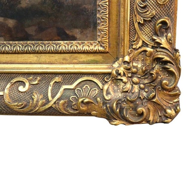 Gold Zimermann German Oil on Board Mediterranean Coastal Landscape & Cliffside 19thC For Sale - Image 8 of 13