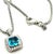 1990s David Yurman Blue Topaz Diamond Necklace 18" Sterling Silver Estate For Sale - Image 4 of 8