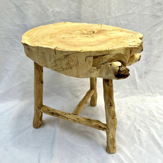 Bleached Wood Stump Live Edge Side Table For Sale In Dallas - Image 6 of 12
