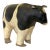 Vintage Artisan Crafted Folk Art Canvas Stuffed and Painted Cow Soft Sculpture For Sale