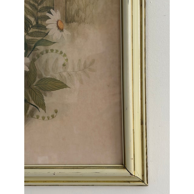 Vintage 1970s F. Massa “Splendors of Nature” Floral Daisy & Butterfly Framed Print For Sale - Image 4 of 14