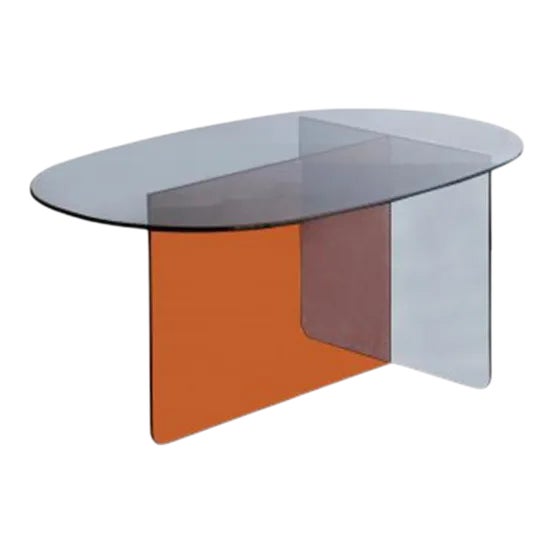 Modern Amber and Black Acrylic Coffee Table For Sale