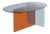 Modern Amber and Black Acrylic Coffee Table For Sale