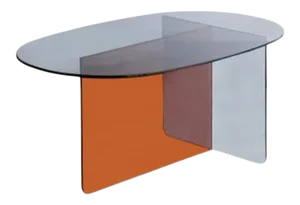 Modern Amber and Black Acrylic Coffee Table