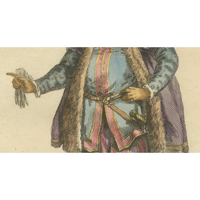 Mid 18th Century European School, Habit of a Merchant of Dantzic, 1749, Paper Engraving For Sale - Image 5 of 9
