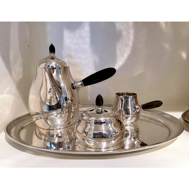 Danish Sterling Silver Coffee or Tea Set Georg Jensen - 4 Pieces For Sale - Image 11 of 13