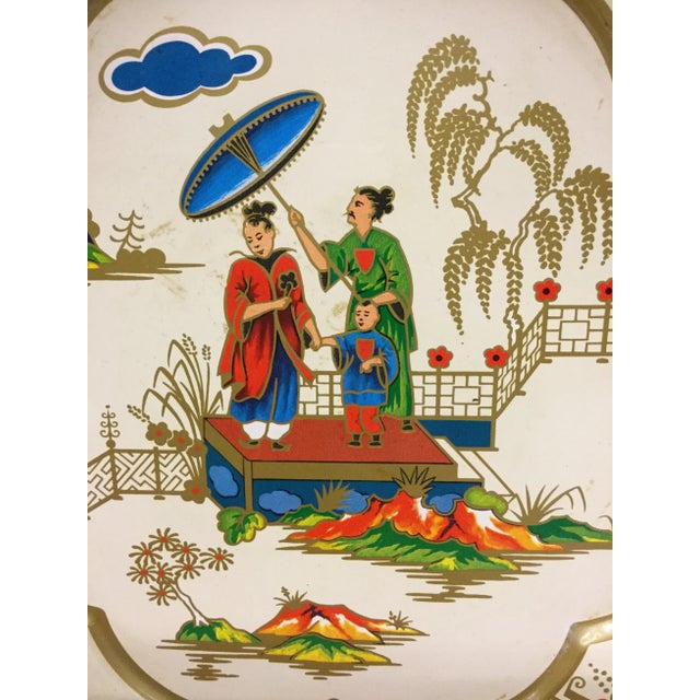 Chinoiserie 1971 Daher Painted Toleware Bowl For Sale - Image 3 of 11