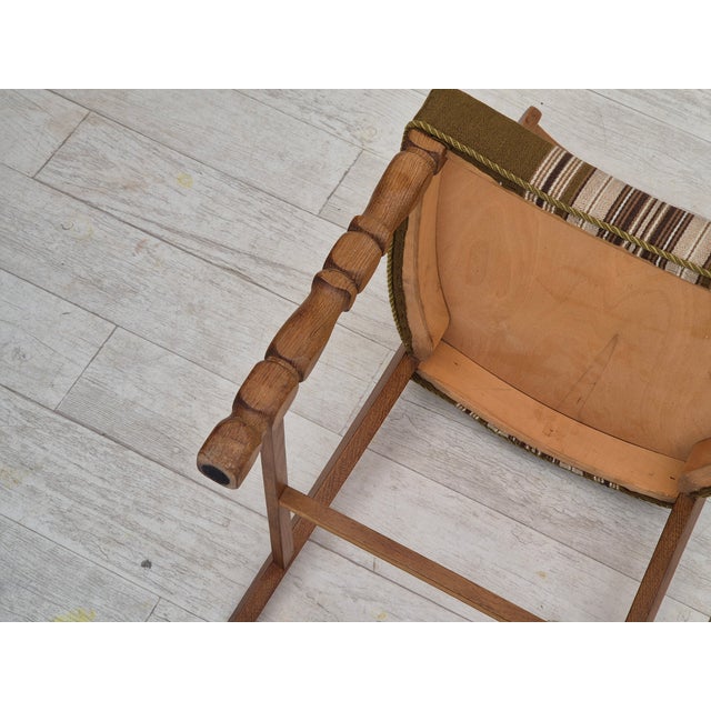 Danish Dining Chairs in Oak & Green Wool, 1970s, Set of 4 For Sale - Image 12 of 18