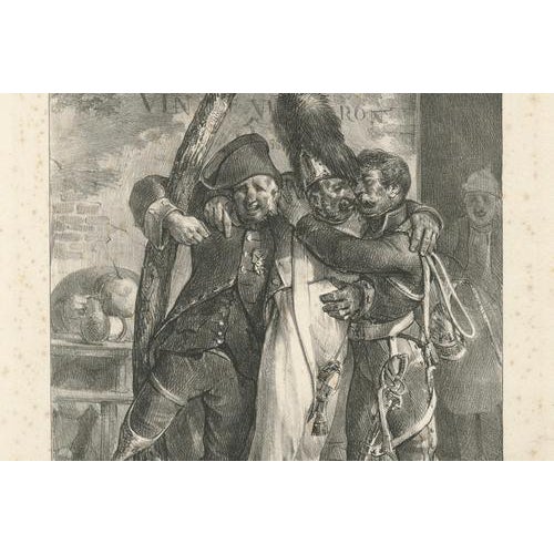 Paper After Charlet. The Painful Farewell: Napoleonic Soldiers, Lithograph, 1825 For Sale - Image 7 of 9