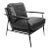 Industrial Modern Charcoal Black Leather Club Chair For Sale