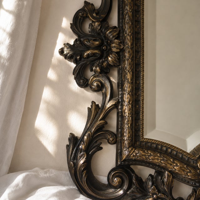 Brown Beveled Bronze Mirror Dating from the Second Empire, Louis Xv Style For Sale - Image 8 of 12