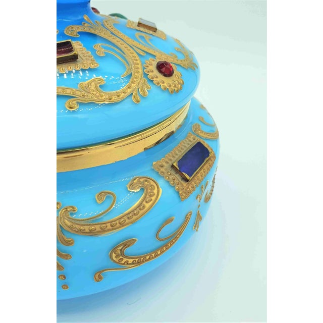 Large Opaline Glass Candy Box For Sale - Image 4 of 9