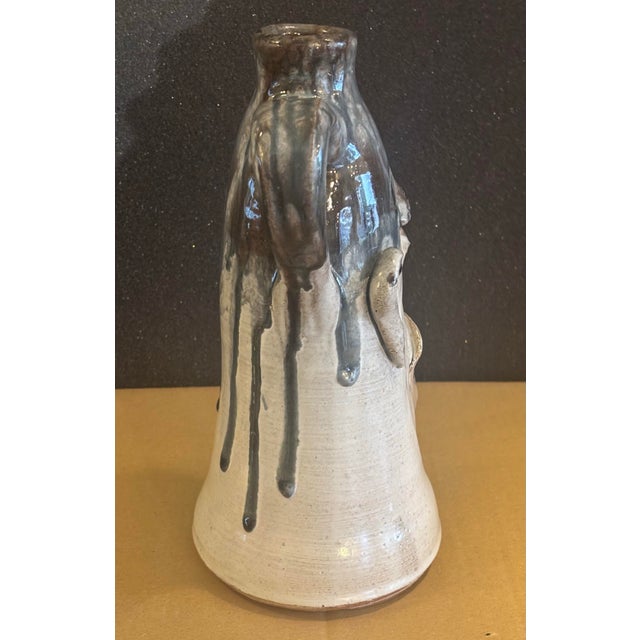Off-white Southern Folk Art Face Jug by Dal Burtchaell For Sale - Image 8 of 10