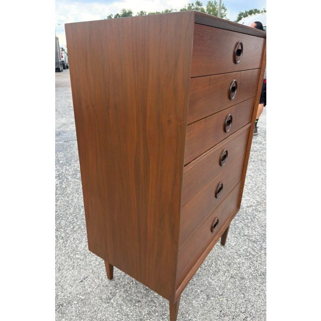 Wood Fully-Refinished Mid Century Jack Cartwright Founders Decorum Tallboy For Sale - Image 7 of 11