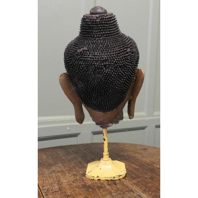 Burmese Buddha Head in Gilt Dry Lacquer For Sale - Image 5 of 9