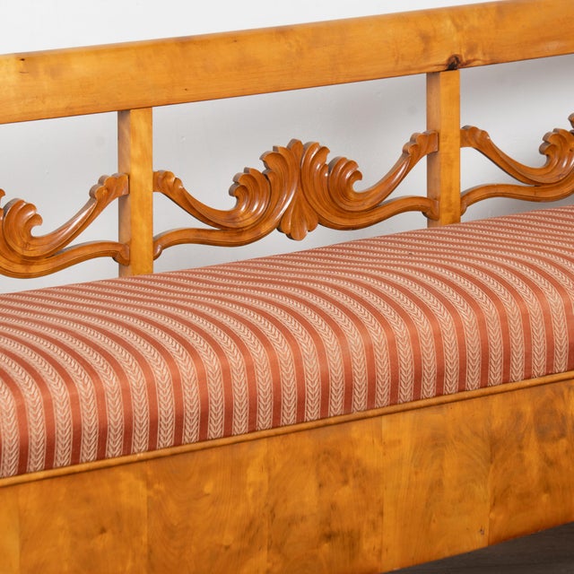 19th Century Swedish Karl Johan Birch Bench For Sale - Image 10 of 18