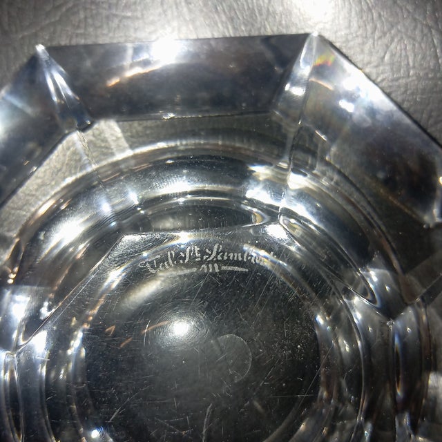 Glass Belgian Crystal Ashtray from Val Saint Lambert For Sale - Image 7 of 11
