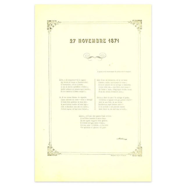 Coronation is an original lithography artwork realized by Antonio Manganaro, in 1871. Original lithograph, watercolored by...