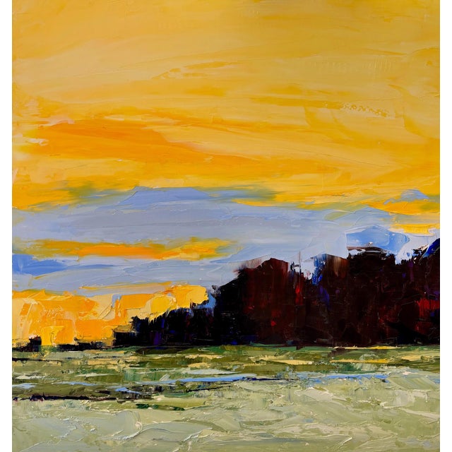 Evening's Glory by Sandra Pratt | Oil on Linen Panel Landscape at sunset with vibrant colors. For Sale