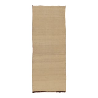 Rug & Kilim's Contemporary Minimalist Rez Kilim Runner in Soft Beige Hues For Sale