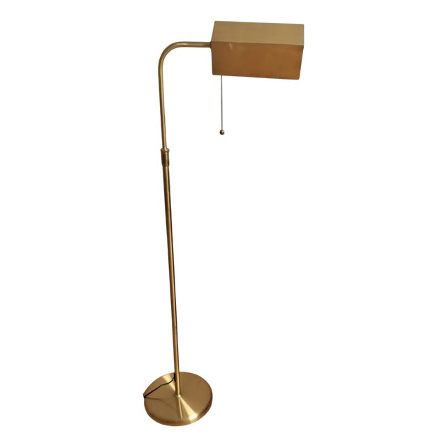 Vintage Height-Adjustable Floor Lamp with Brass-Colored Metal Frame by Trio Leuchten, 2000s For Sale