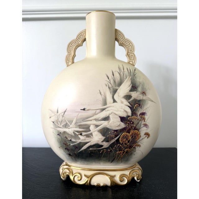 Large Porcelain Moon Vase Charles Henry Clifford Baldwyn for Royal Worcester For Sale - Image 15 of 18