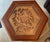 1970s Chinese Carved Hexagonal End Table Cabinet With Glass Top For Sale - Image 5 of 9