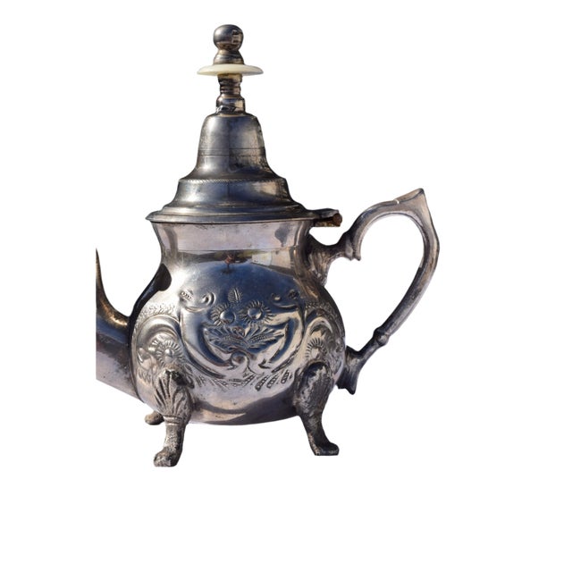 Moroccan Mid 20th Century Moroccan Silver Teapot For Sale - Image 3 of 7