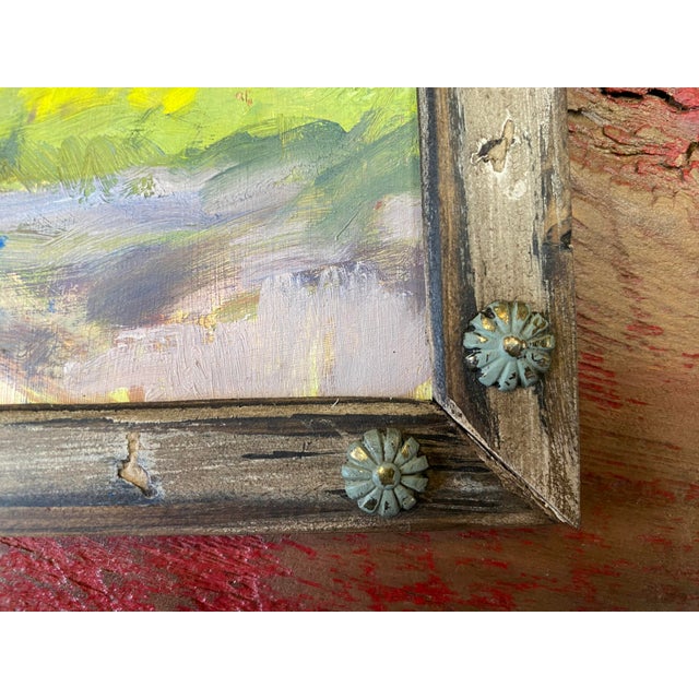 "Half Hitched" ~ Lorie Batson, Original Oil Painting. Portrait of an Amish Horse Stands in a Colorful Summer Background For Sale - Image 10 of 12