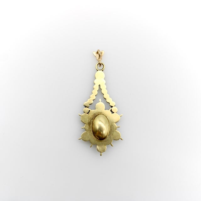 Early 19th Century Georgian 14k Gold Flat Cut Onyx Mourning Pendant For Sale In Los Angeles - Image 6 of 9