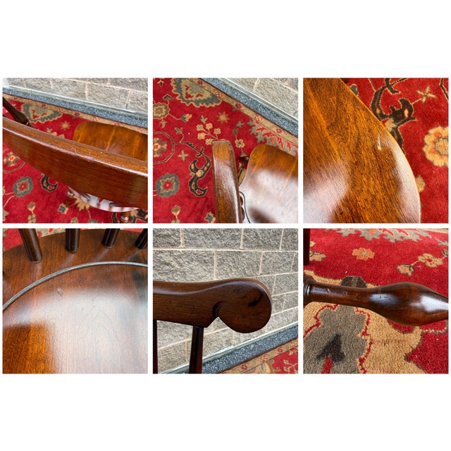 Vintage Nichols & Stone American Traditional Solid Cherry Comb Back Windsor Dining Chair / Desk Chair For Sale - Image 15 of 15
