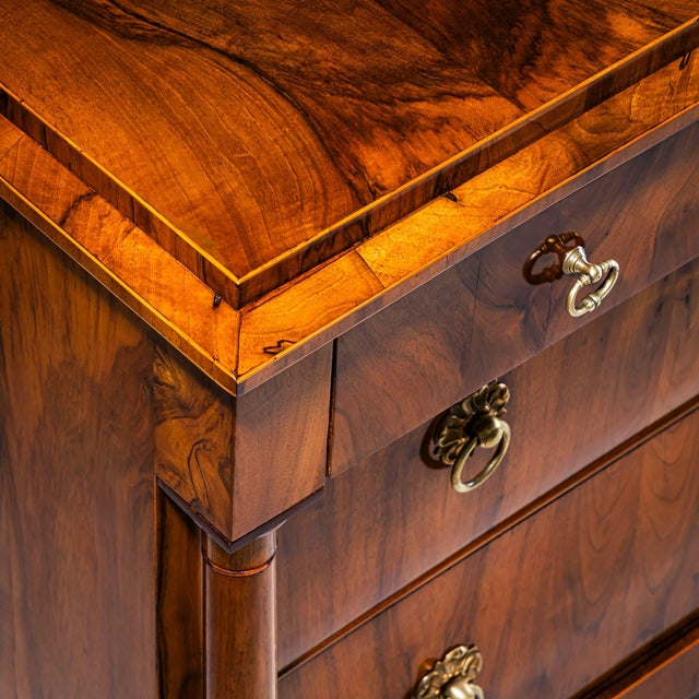 Wood Biedermeier Chest of Drawers in Walnut, Austria, 1820 For Sale - Image 7 of 9