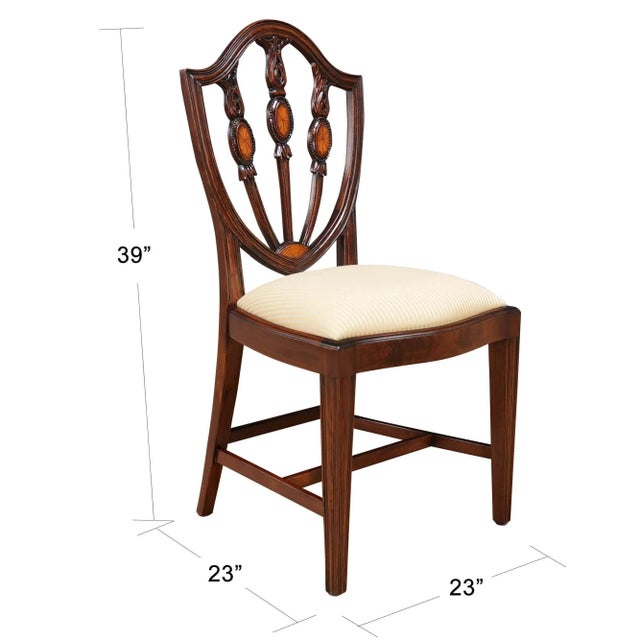 Traditional Niagara Furniture Inlaid Shield Back Side Chairs - Set of 10 For Sale - Image 3 of 15