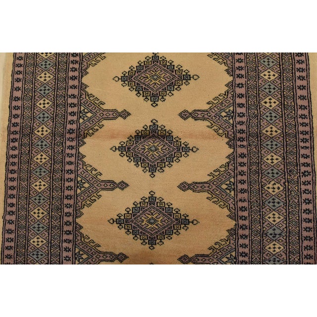 2020s Bokhara Jaldar Rug 3’1” X 4’9” Beige Wool Tribal Hand-Knotted Oriental Carpet For Sale - Image 5 of 11