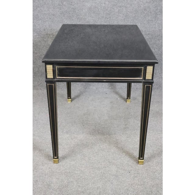 Maison Jansen Petite Ebonized Child Size or Ladies Writing Desk Attributed to Maison Jansen For Sale - Image 4 of 16