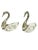 Charming pair of vintage French swan salt cellars dating to the mid-20th century, featuring elegantly curved swan necks...