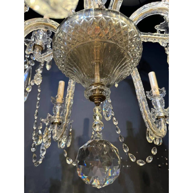 Transparent 1900’s Crystal Chandelier With 10 Lights For Sale - Image 8 of 9