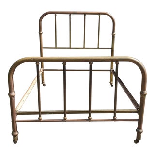 Antique French Brass Full Bedframe For Sale