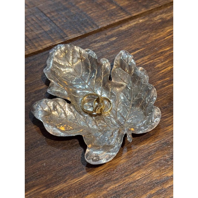 GORGEOUS sterling silver sculptural Poplar leaf dish by R. Blackinton & Co. It would be the prettiest jewelry catch! I...