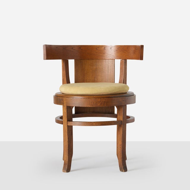 Wood Early 20th Century Barrel-Back Chair from the Frank L. Smith Bank by Frank Lloyd Wright For Sale - Image 7 of 13