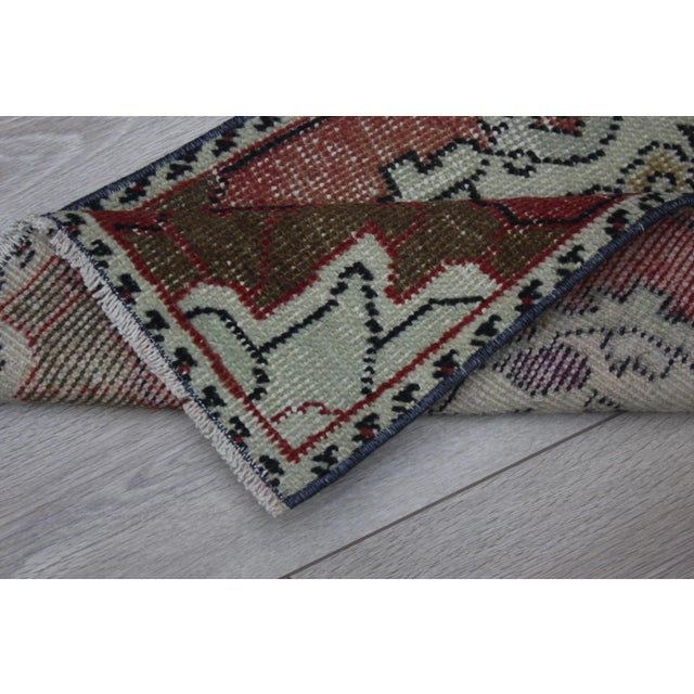 1980s Turkish Red Medallion Yastik Rug For Sale - Image 9 of 13