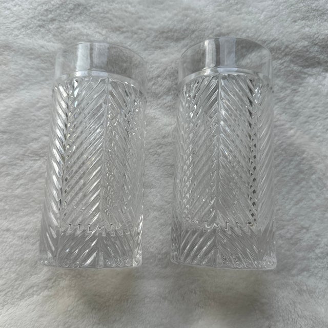 These Ralph Lauren Crystal Herringbone glasses are heavy and made of fine crystal with a deep cut herringbone pattern....