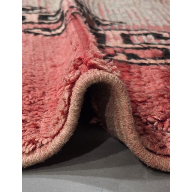 Tribal Faded Pink Moroccan Rug - 11 X 5.5 Ft For Sale - Image 3 of 7