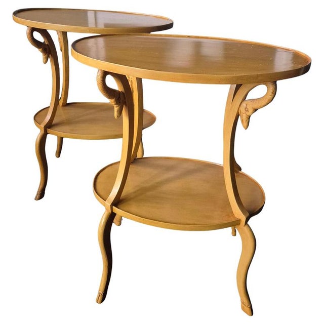 Empire Side Tables with Swan Decor, Italy, Mid-1900s, Set of 2 For Sale - Image 12 of 12