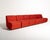 Italian modular sofa from the 1970s, composed of six independent modules, fully padded and upholstered in red cotton...