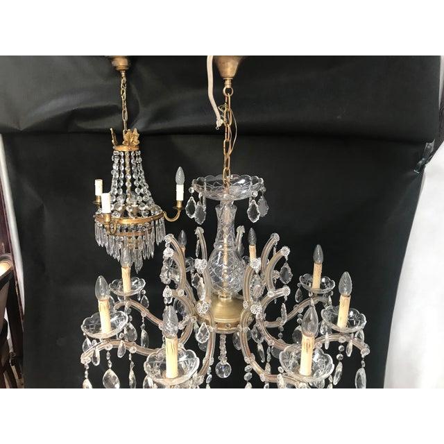 Gold Large Crystal Hand.Cut Maria Chandelier, 1940s / 50s For Sale - Image 8 of 18
